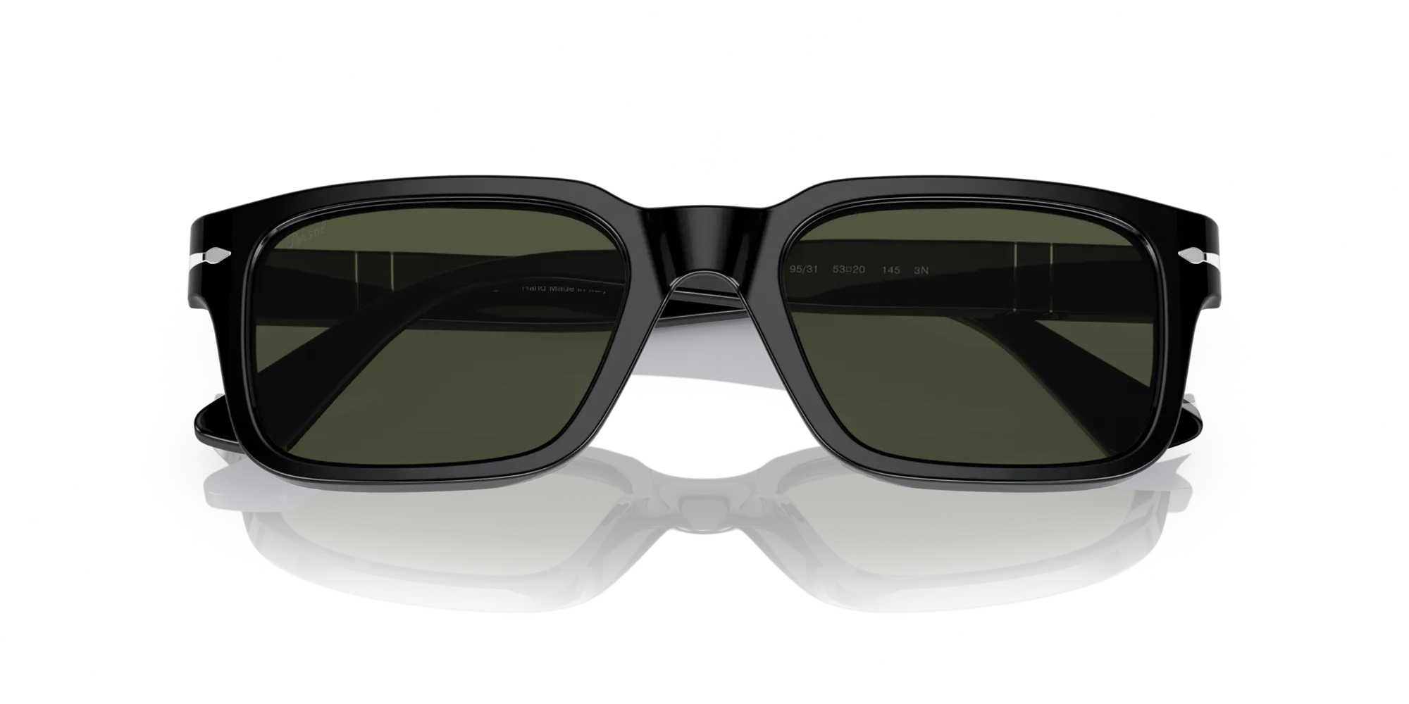 Persol PO3272S 95/31 Occhiali da sole Acetato Nero Verde Squadrata Normale - immagine 2