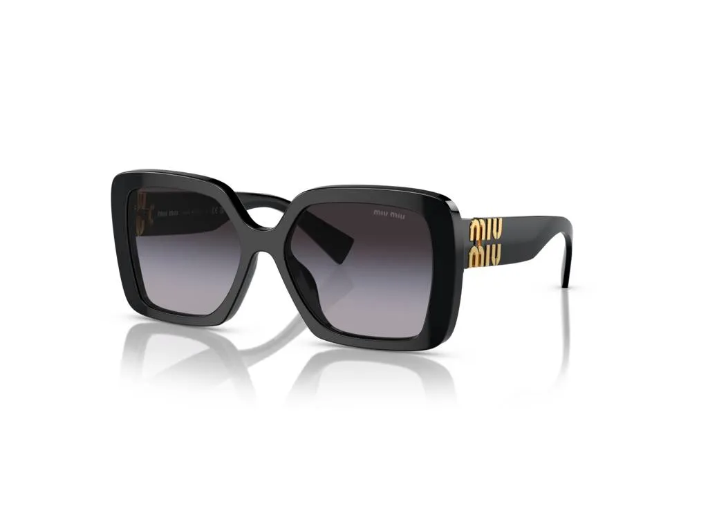 Miu Miu MU 10YS 1AB5D1 Occhiali da sole Acetato Nero Grigio Geometrica Normale Sfumato - immagine 1
