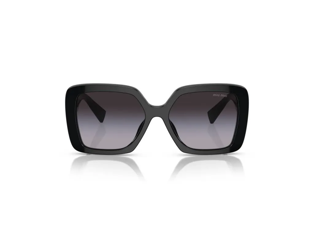 Miu Miu MU 10YS 1AB5D1 Occhiali da sole Acetato Nero Grigio Geometrica Normale Sfumato - immagine 2