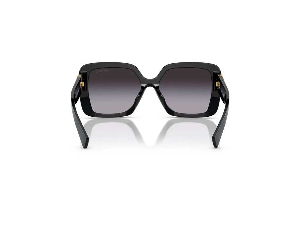 Miu Miu MU 10YS 1AB5D1 Occhiali da sole Acetato Nero Grigio Geometrica Normale Sfumato - immagine 4