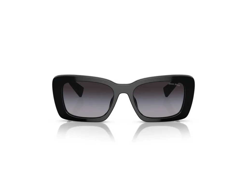 Miu Miu MU 07YS 1AB5D1 Occhiali da sole Acetato Nero Grigio Squadrata Normale Sfumato - immagine 2