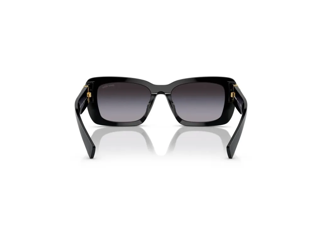 Miu Miu MU 07YS 1AB5D1 Occhiali da sole Acetato Nero Grigio Squadrata Normale Sfumato - immagine 4