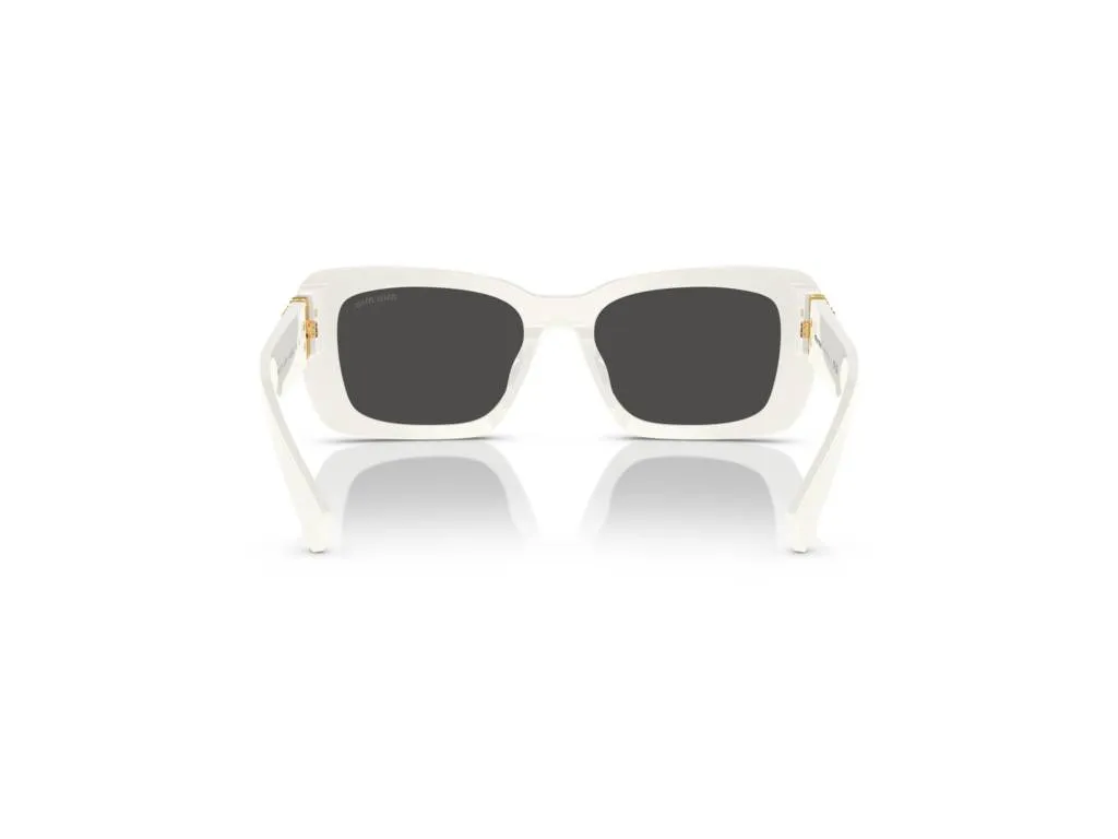 Miu Miu MU 07YS 1425S0 Occhiali da sole Acetato Bianco Grigio Squadrata Normale - immagine 4
