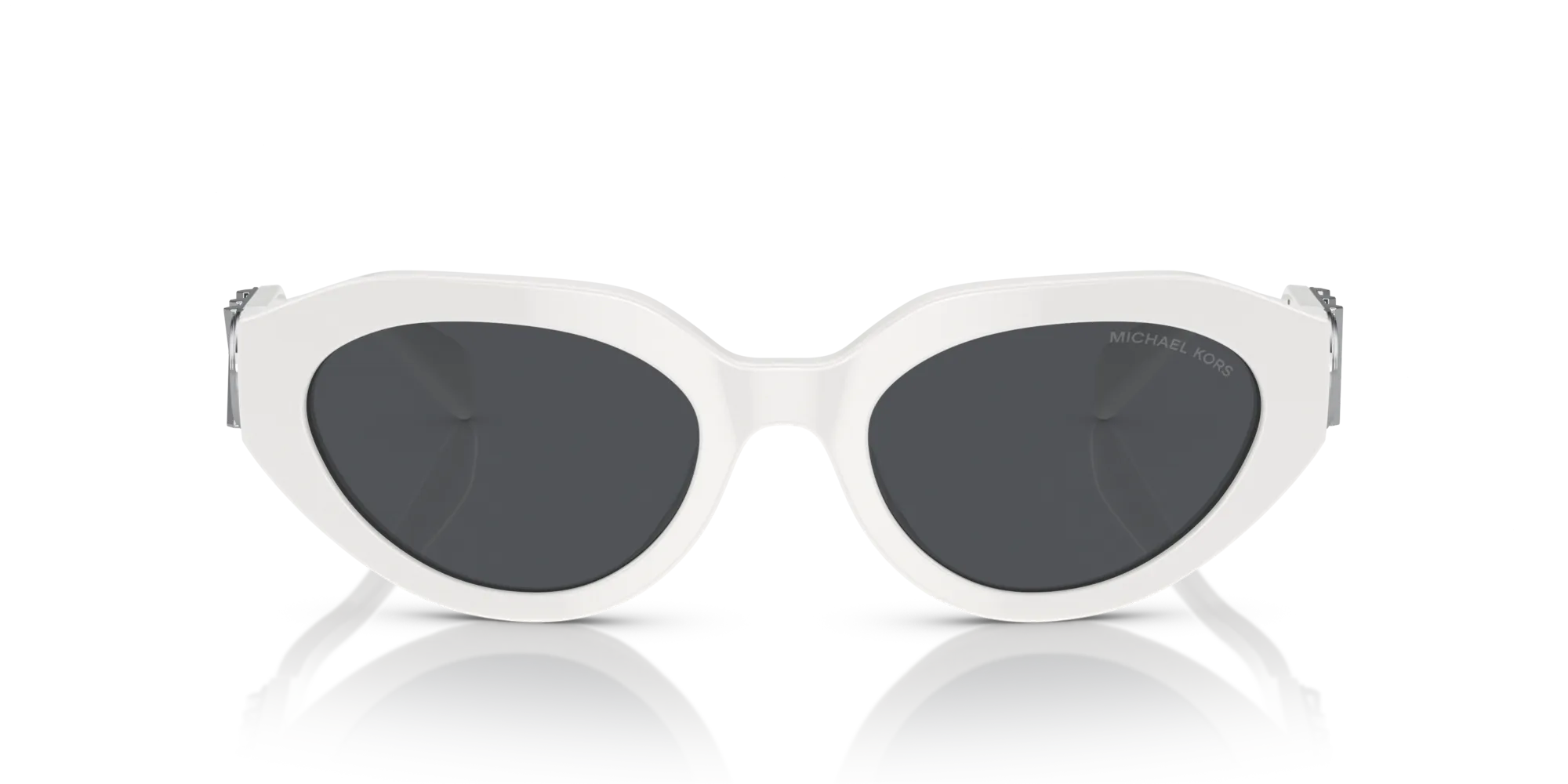 Michael Kors MK2192 EMPIRE OVAL 310087 Occhiali da sole Acetato Bianco Grigio Rotonda Normale - immagine 3