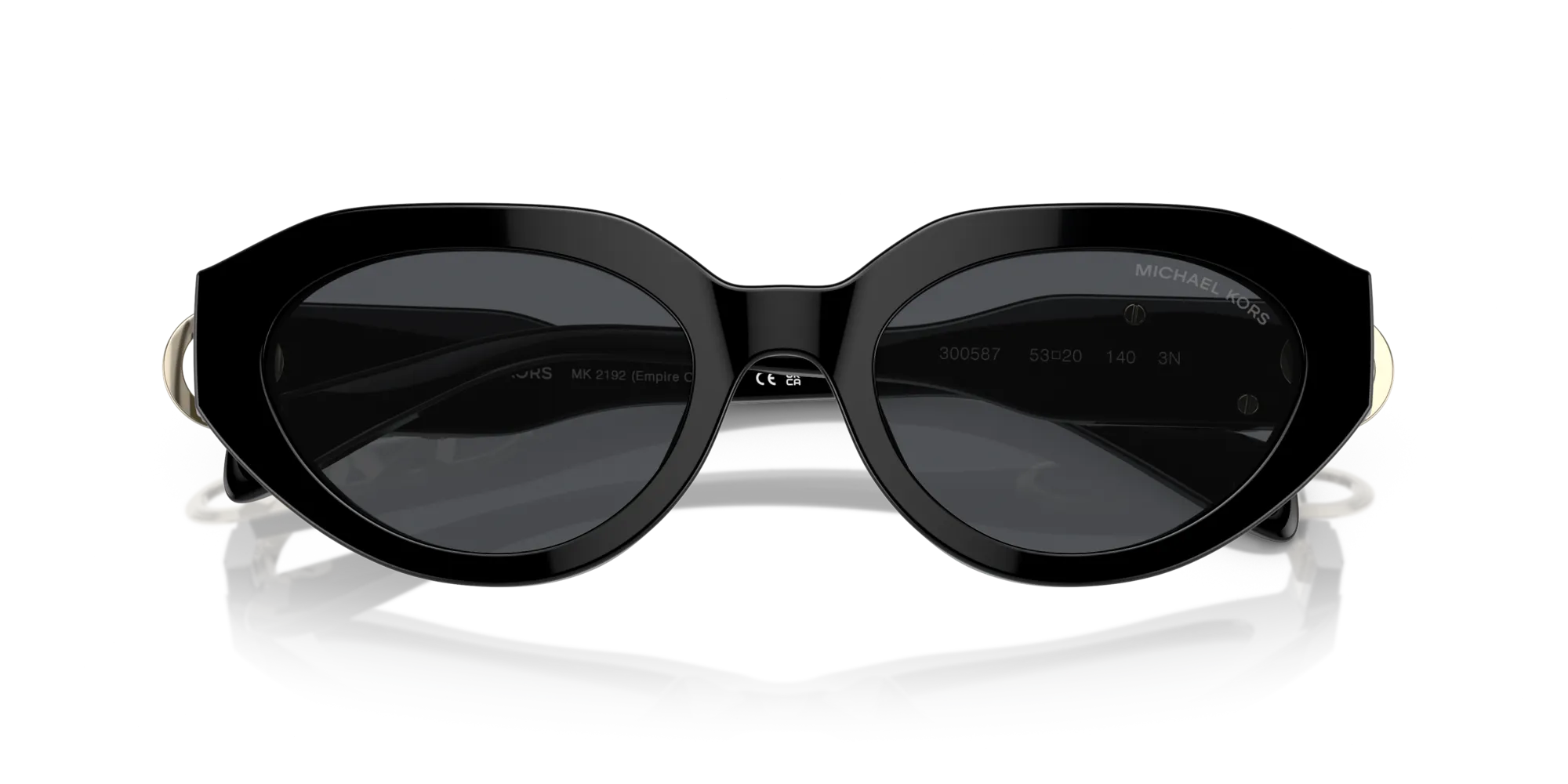 Michael Kors MK2192 EMPIRE OVAL 300587 Occhiali da sole Acetato Nero Grigio Rotonda Normale - immagine 2