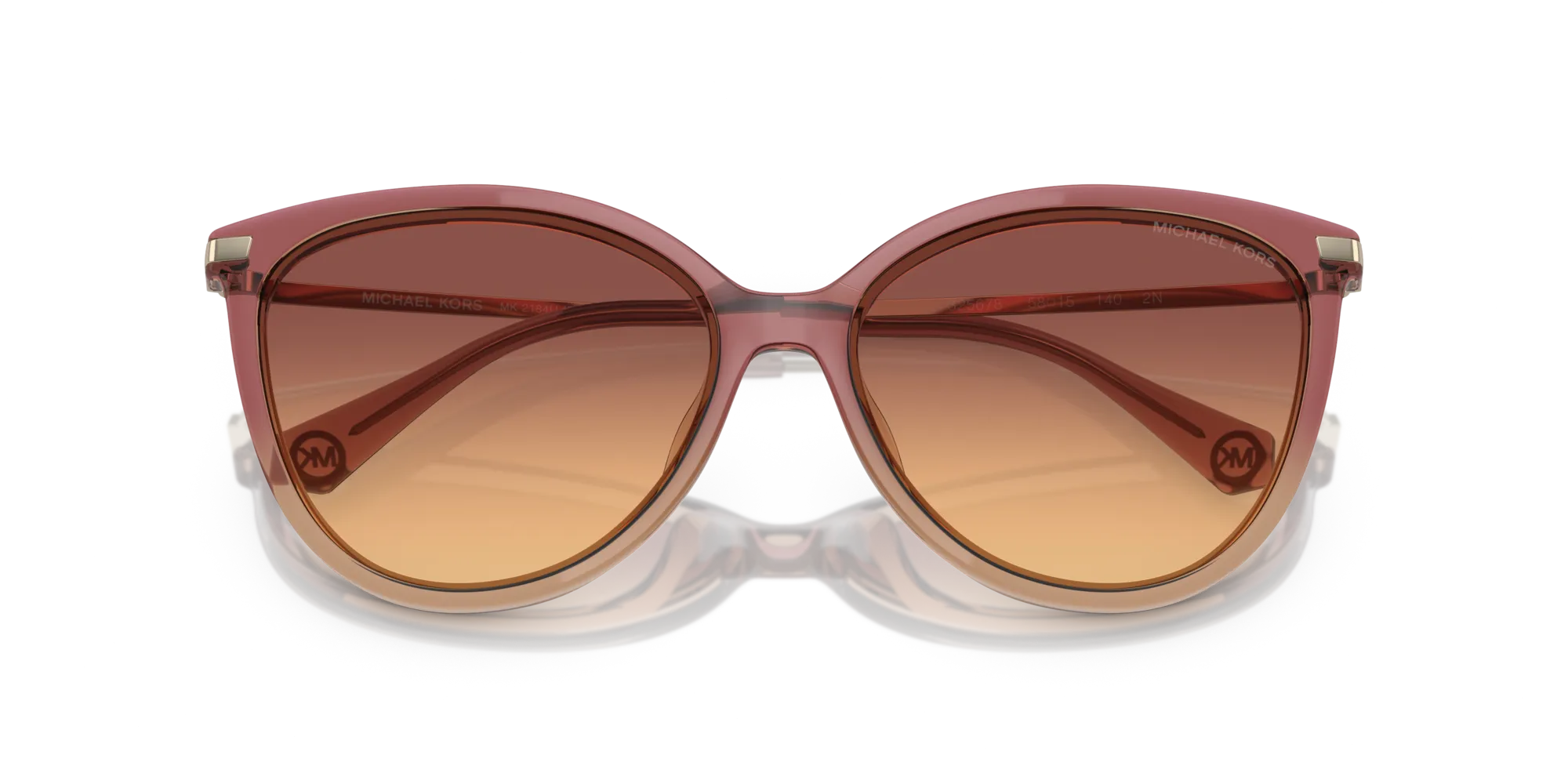 Michael Kors MK2184U DUPONT 325678 Occhiali da sole Iniettato Rosa Marrone Cat Eye Normale Sfumato - immagine 2