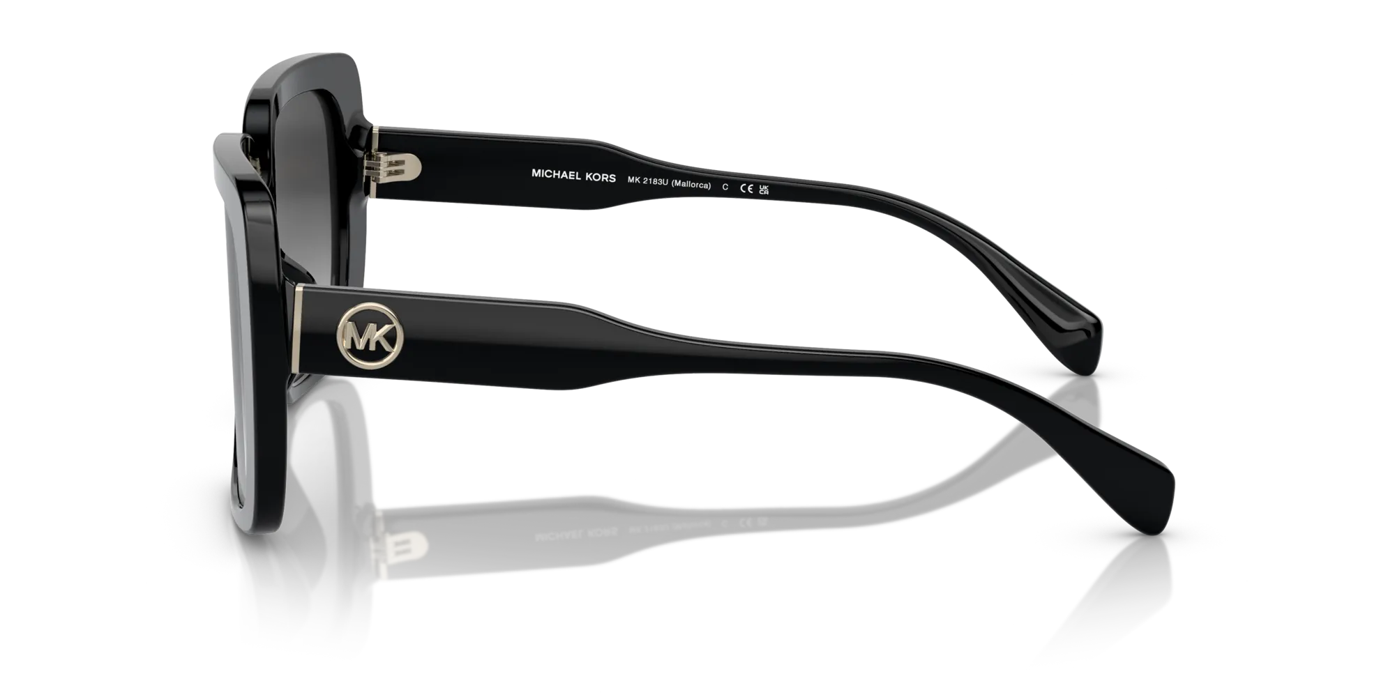 Michael Kors MK2183U MALLORCA 30058G Occhiali da sole Acetato Nero Grigio Squadrata Normale Sfumato - immagine 4