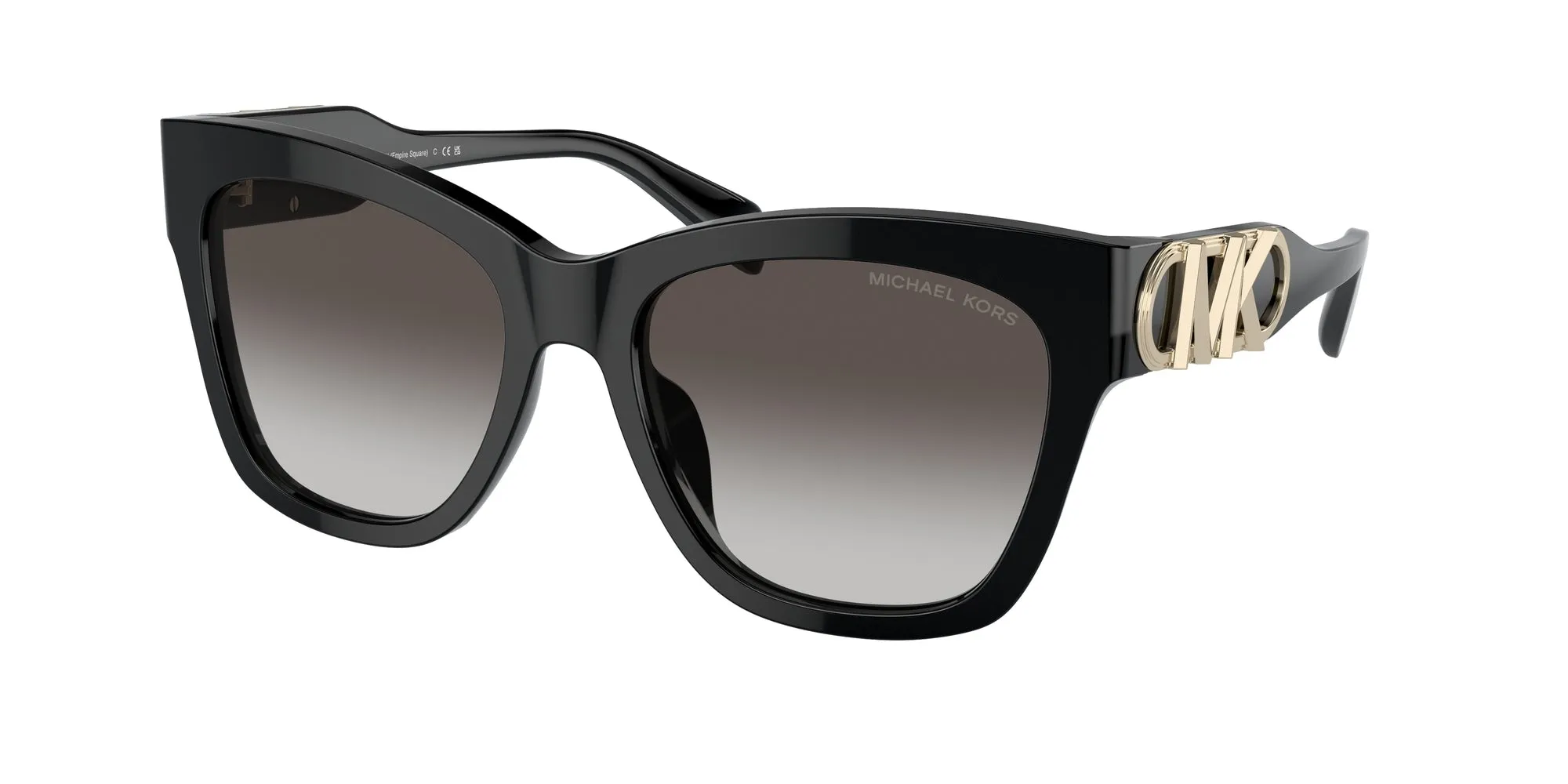 Michael Kors MK2182U EMPIRE SQUARE 30058G Occhiali da sole Acetato Nero Grigio Farfalla Normale Sfumato - immagine 1