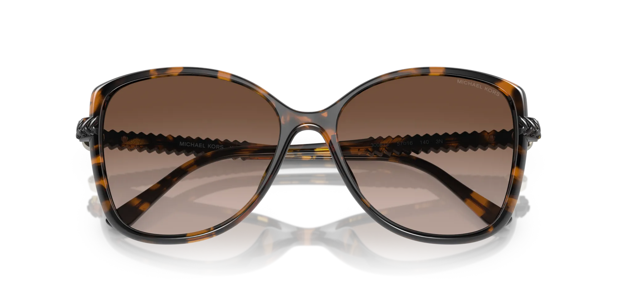 Michael Kors MK2181U MALTA 300613 Occhiali da sole Iniettato Tartaruga Marrone Farfalla Normale Sfumato - immagine 2