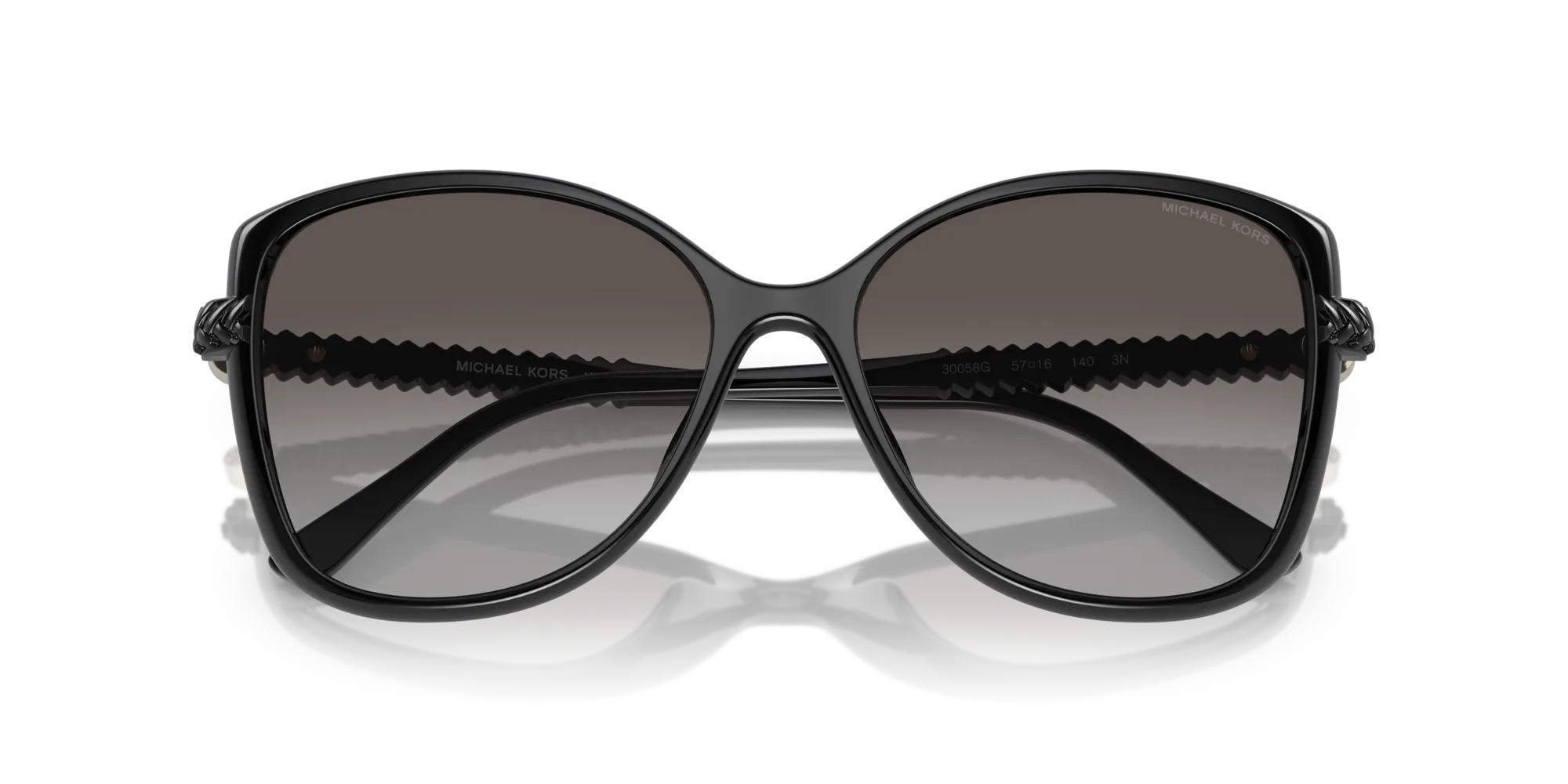 Michael Kors MK2181U MALTA 30058G Occhiali da sole Iniettato Nero Grigio Farfalla Normale Sfumato - immagine 2