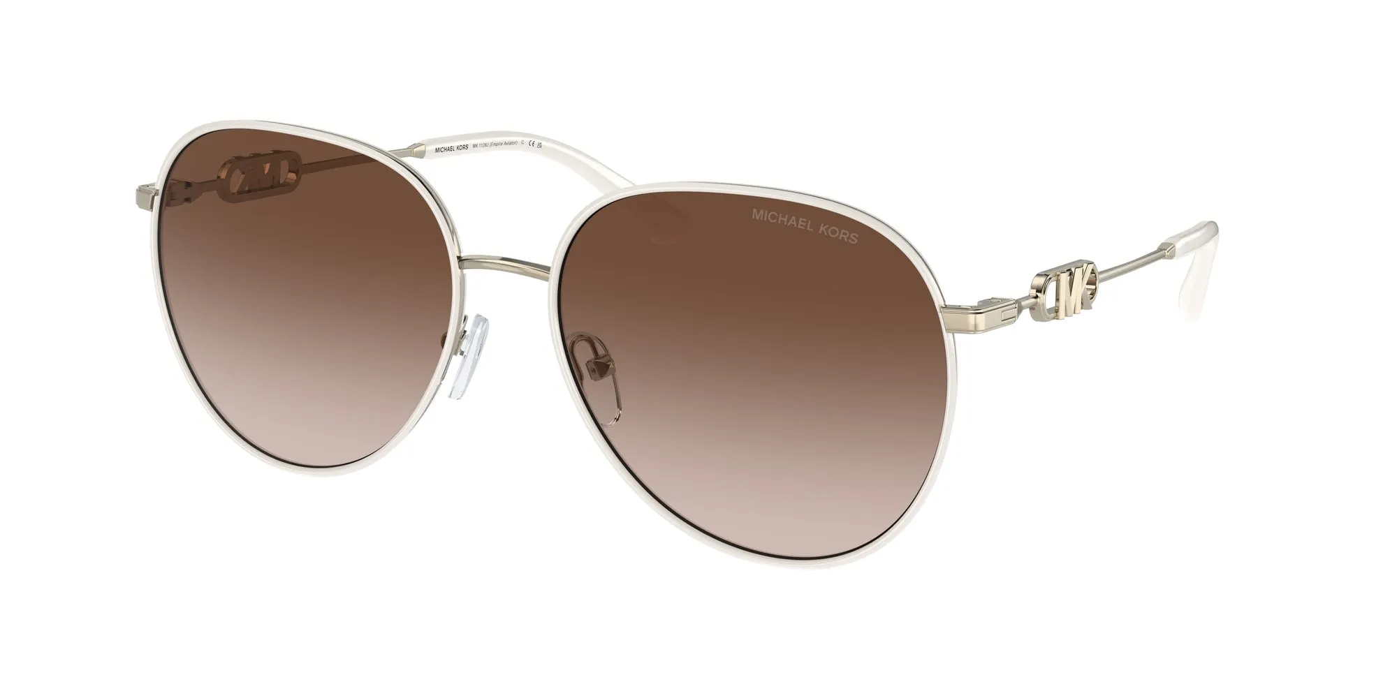 Michael Kors MK1128J EMPIRE 123313 Occhiali da sole Metallo Oro Marrone Pilot Normale Sfumato - immagine 1
