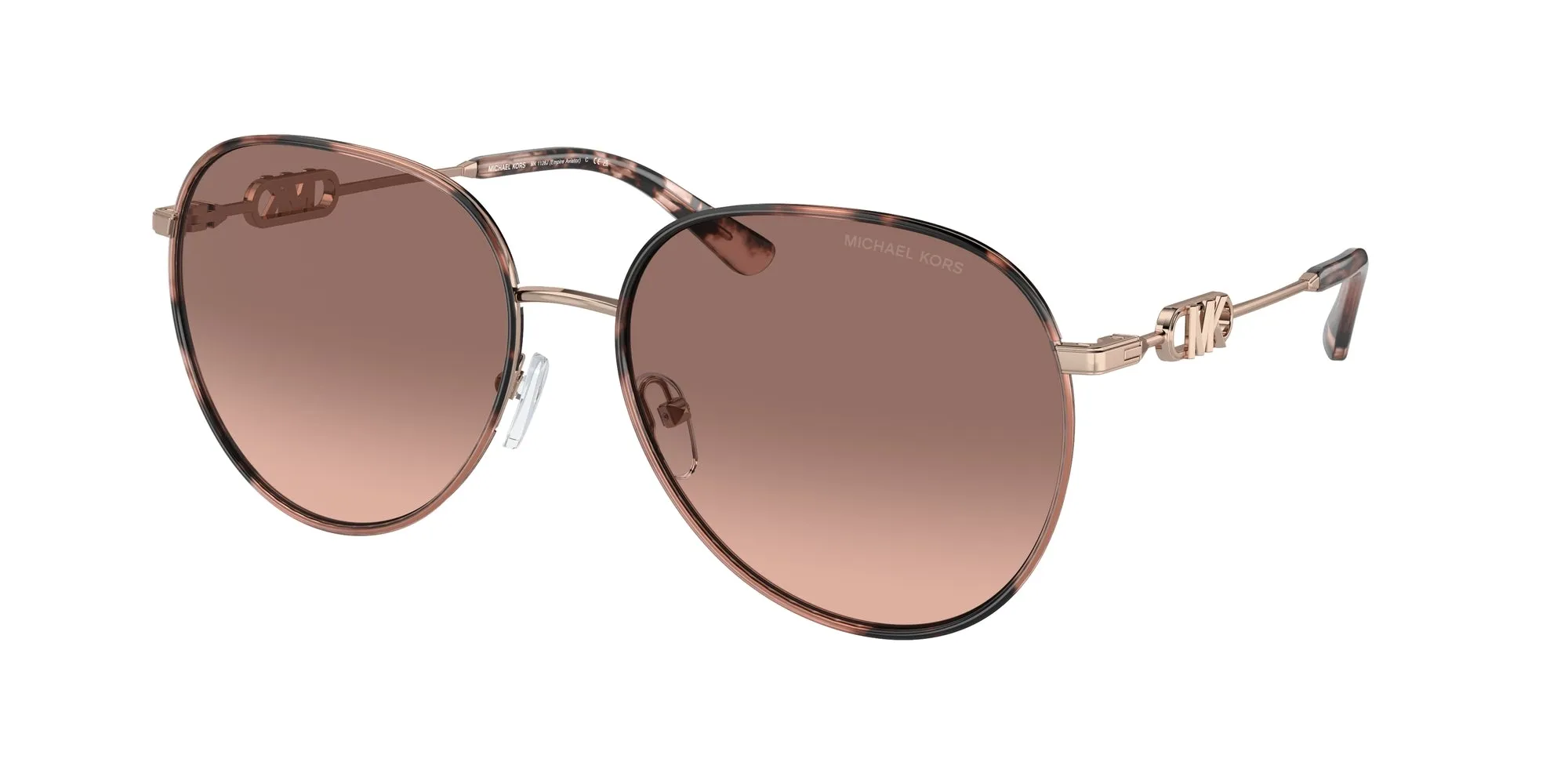Michael Kors MK1128J EMPIRE 110813 Occhiali da sole Metallo Oro Marrone Pilot Normale Sfumato - immagine 1