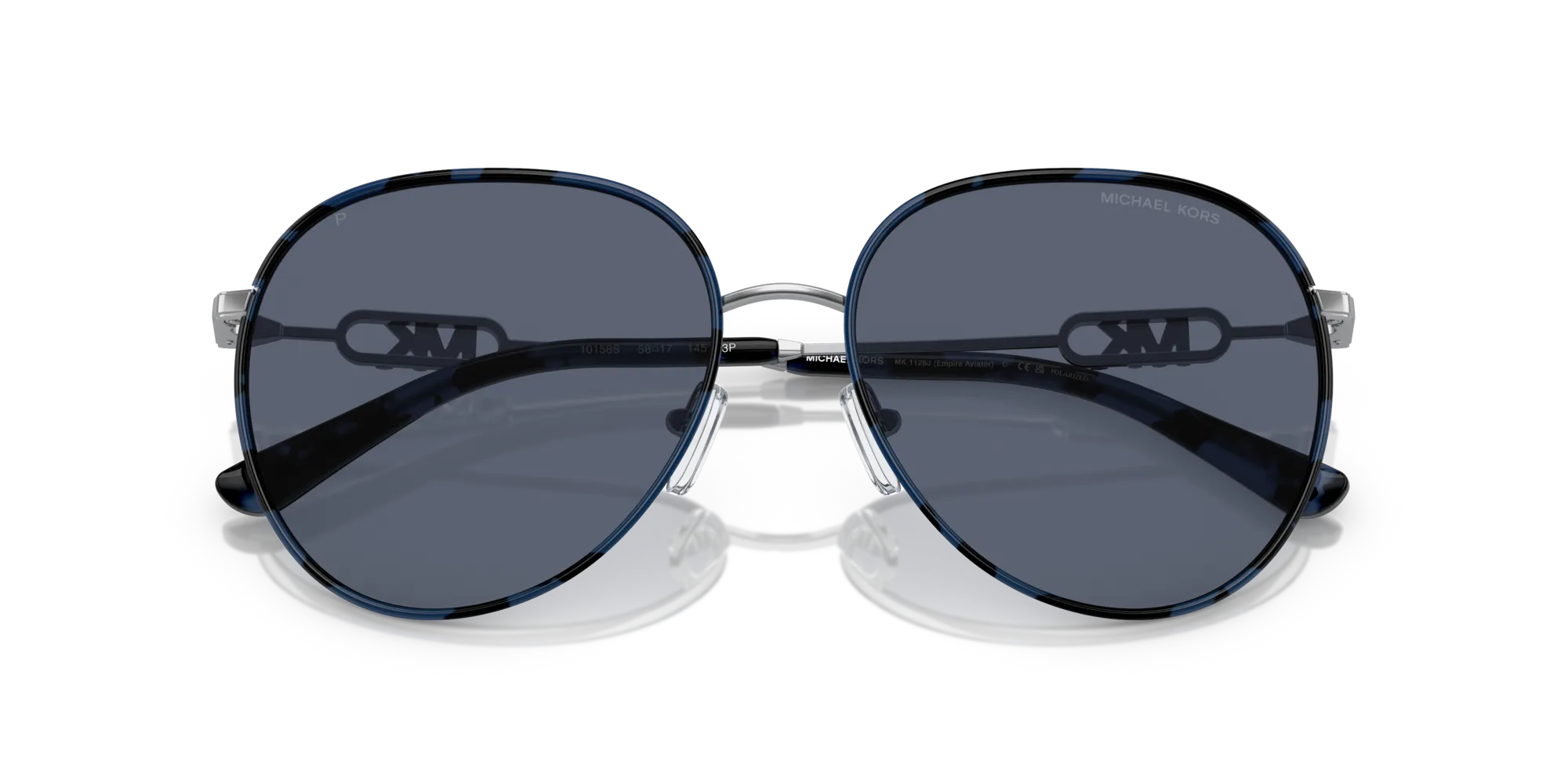 Michael Kors MK1128J Empire 10158S Occhiali da sole Metallo Blu Blu Pilot Normale - immagine 2