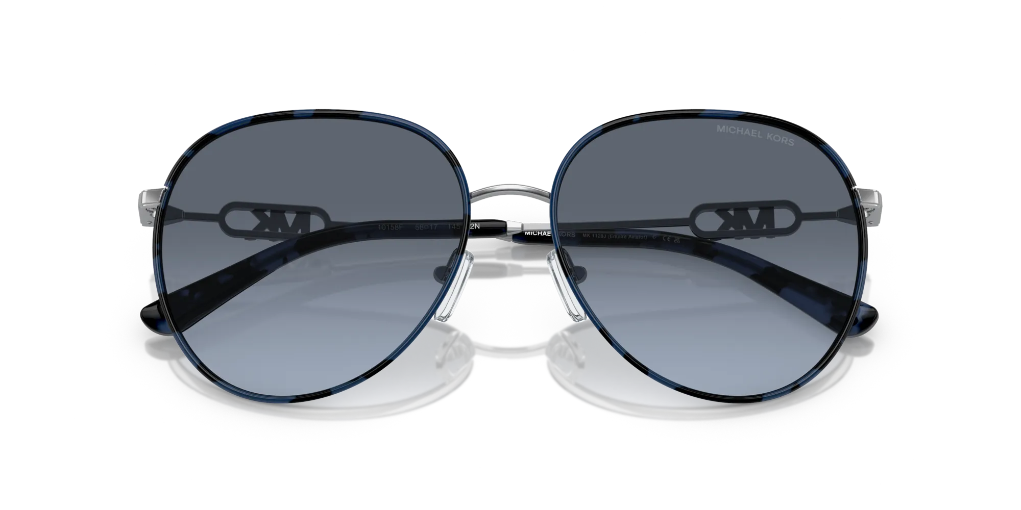 Michael Kors MK1128J EMPIRE 10158F Occhiali da sole Metallo Blu Blu Pilot Normale Sfumato - immagine 2
