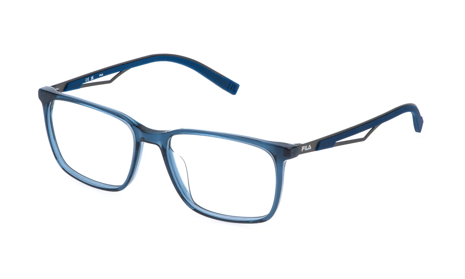 Fila VFI995 06NA Montature da vista Acetato Blu Squadrata - immagine 1