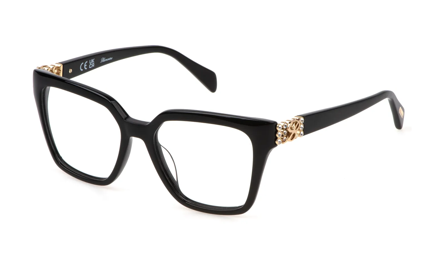 Blumarine VBM851S 700 Montature da vista Acetato Nero Squadrata - immagine 1