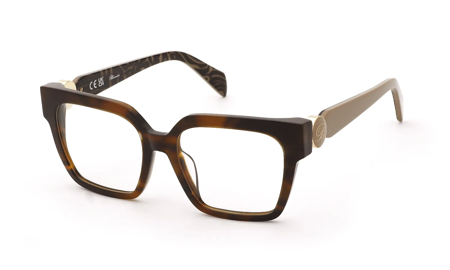 Blumarine VBM251 09BD Montature da vista Acetato Havana Squadrata - immagine 1