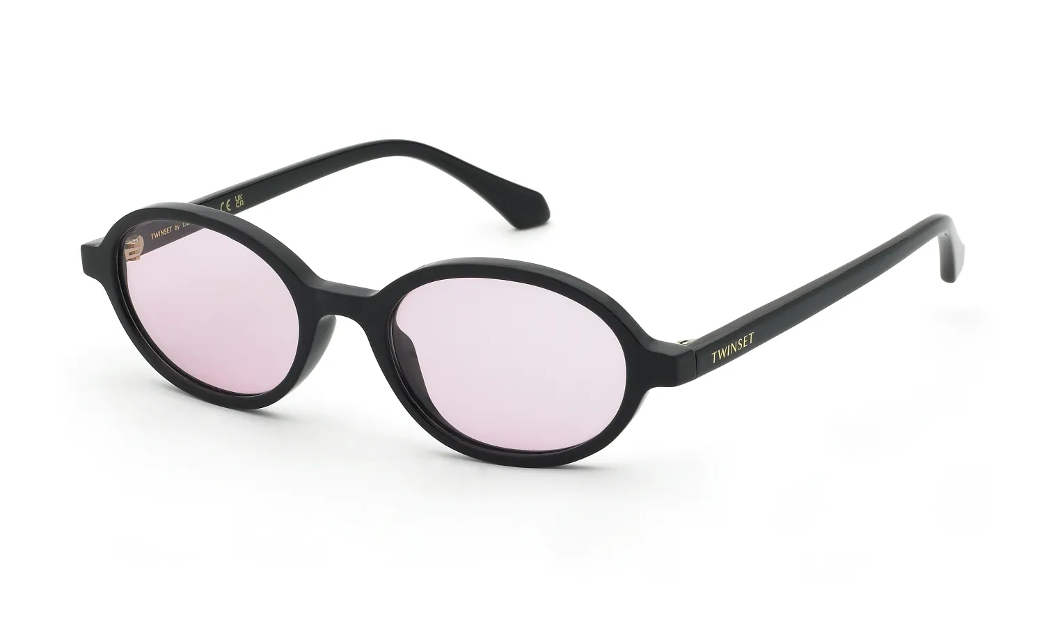 Twinset STW129 700R Occhiali da sole Acetato Nero Rosa Geometrica Normale - immagine 1