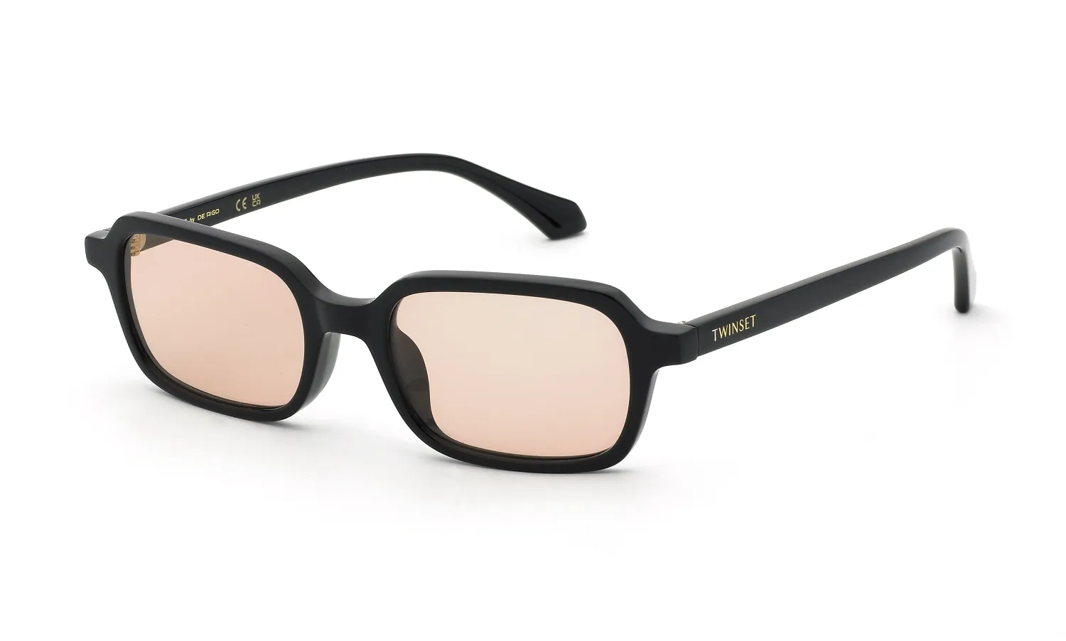 Twinset STW117 700R Occhiali da sole Acetato Nero Rosa Squadrata Normale - immagine 1