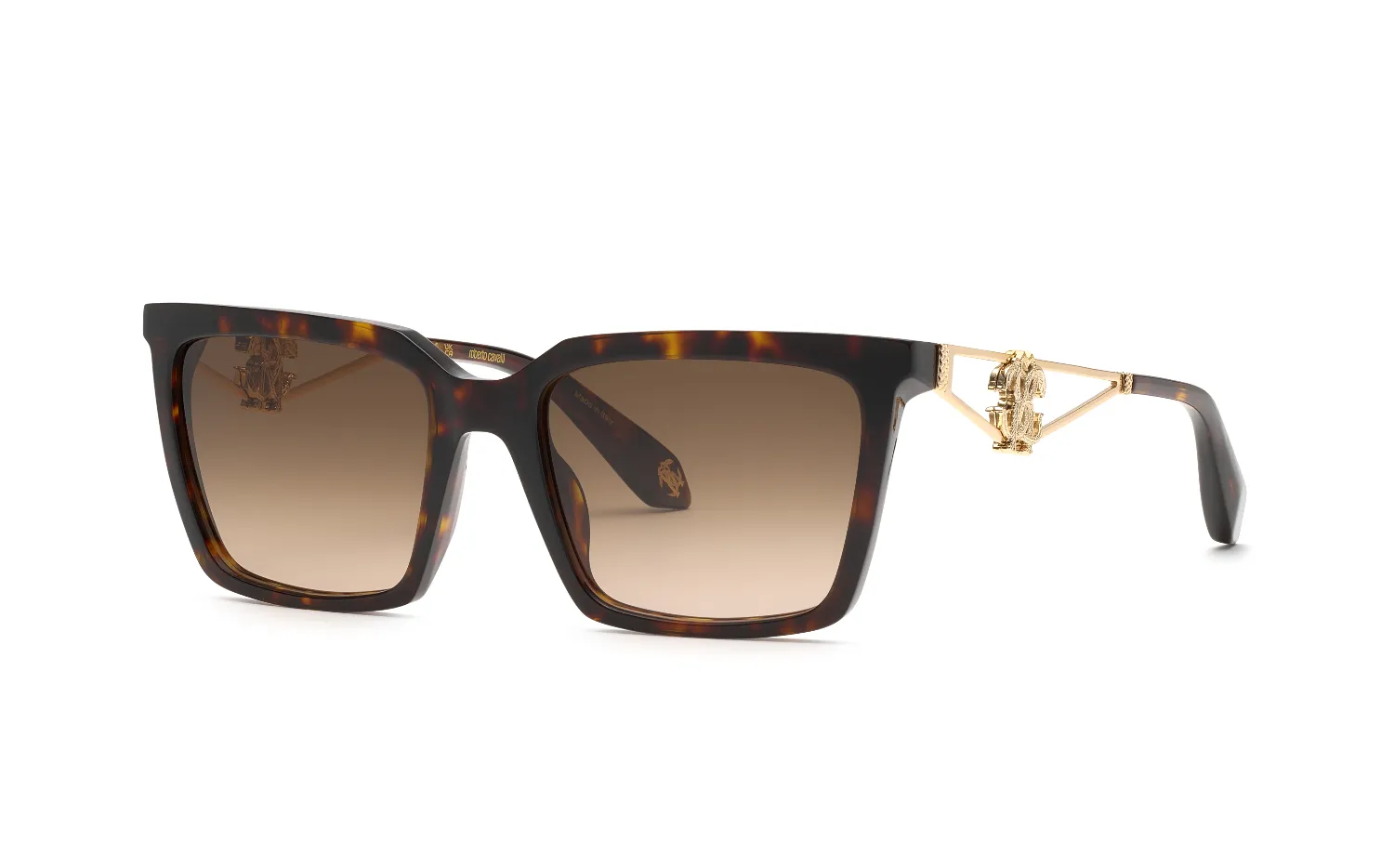 Roberto Cavalli SRC157M 743 Occhiali da sole Acetato Havana Marrone Squadrata Normale Sfumato - immagine 1