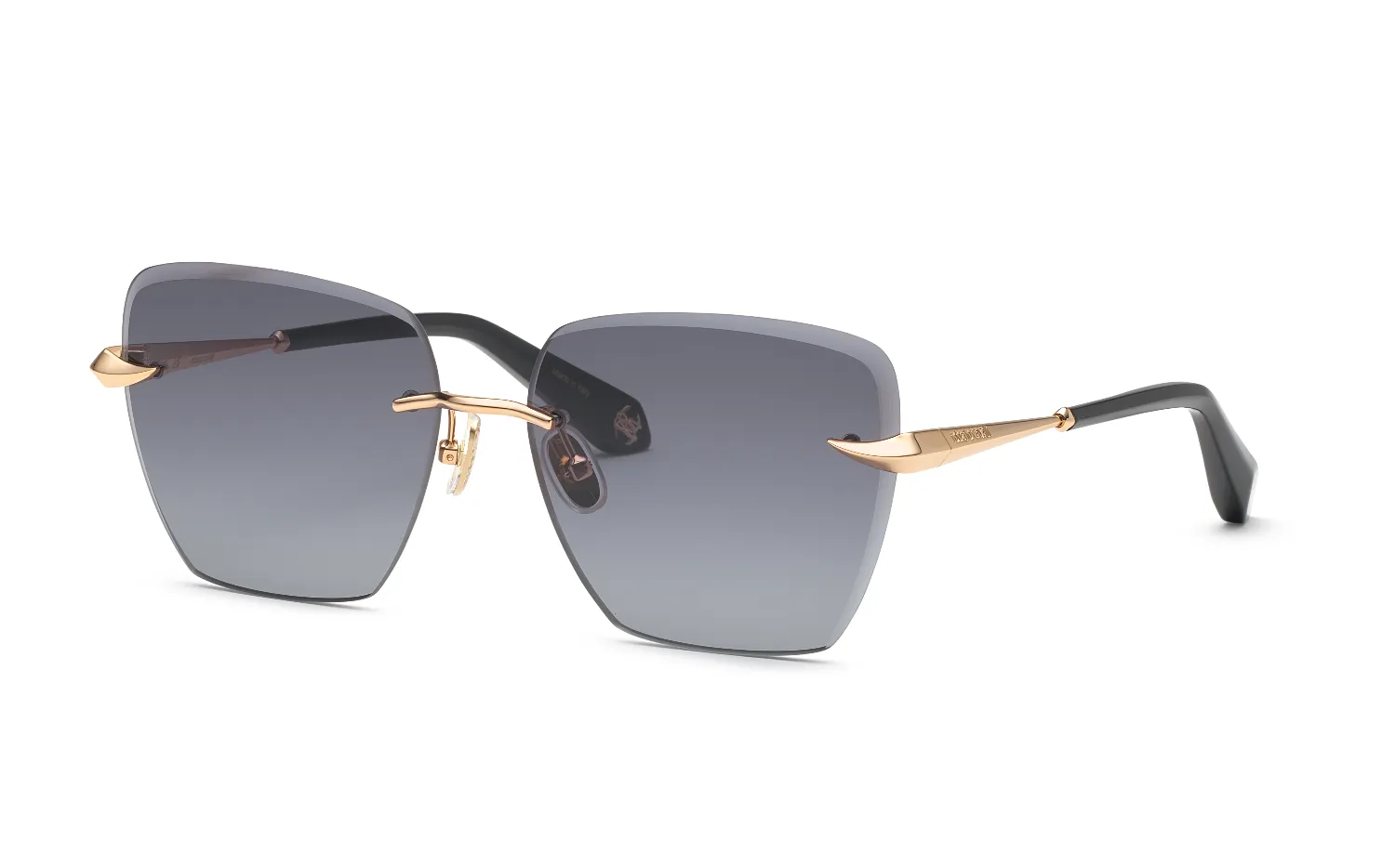Roberto Cavalli SRC151M 300 Occhiali da sole Metallo Oro Fumo Squadrata Normale Sfumato - immagine 1