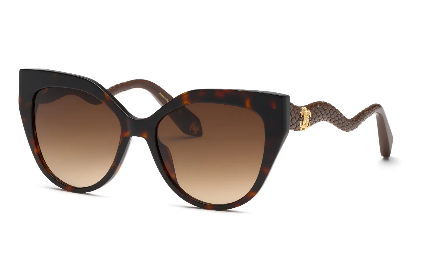 Roberto Cavalli SRC138M 743 Occhiali da sole Acetato Havana Marrone Squadrata Normale Sfumato - immagine 1