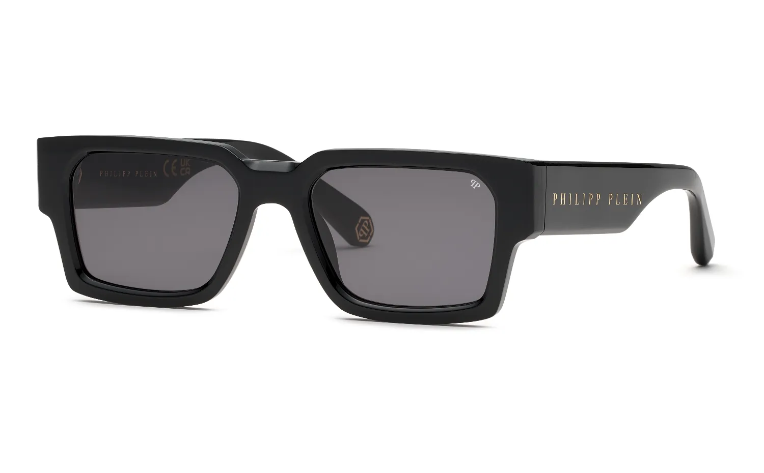 Philipp Plein SPP183M PLEIN MASTER 700 Occhiali da sole Acetato Nero Fumo Squadrata Normale - immagine 1