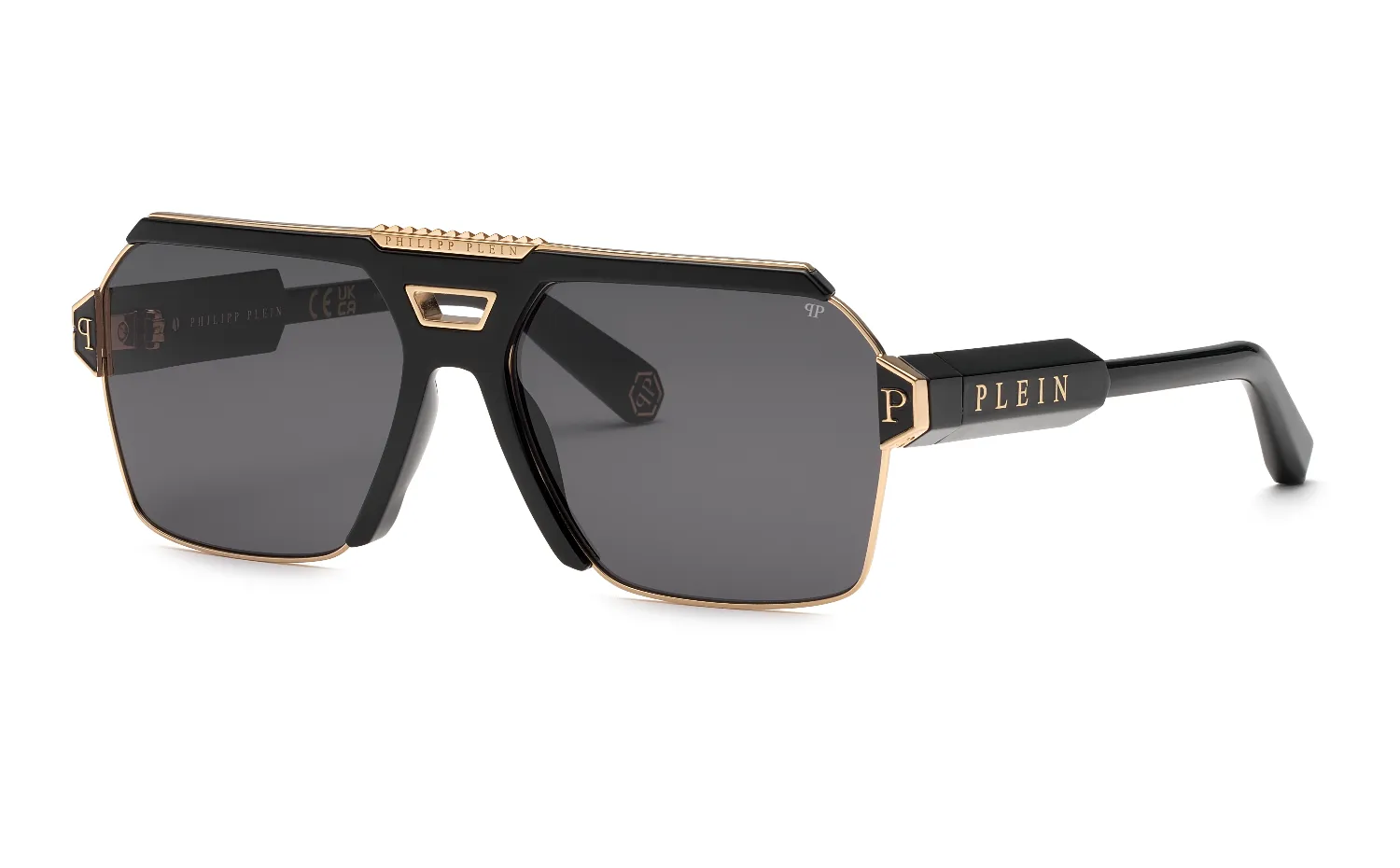 Philipp Plein SPP147M PLEIN CONTEMPORARY 301 Occhiali da sole Metallo Oro Fumo Geometrica Normale - immagine 1