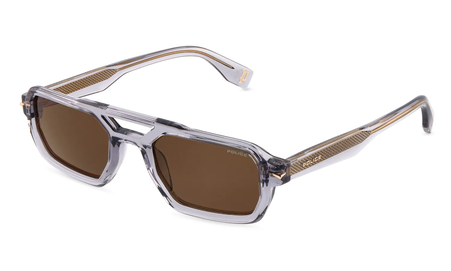 Police SPLU71E SUPERNOVA 9 04G0 Occhiali da sole Acetato Grigio Marrone Geometrica Normale - immagine 1