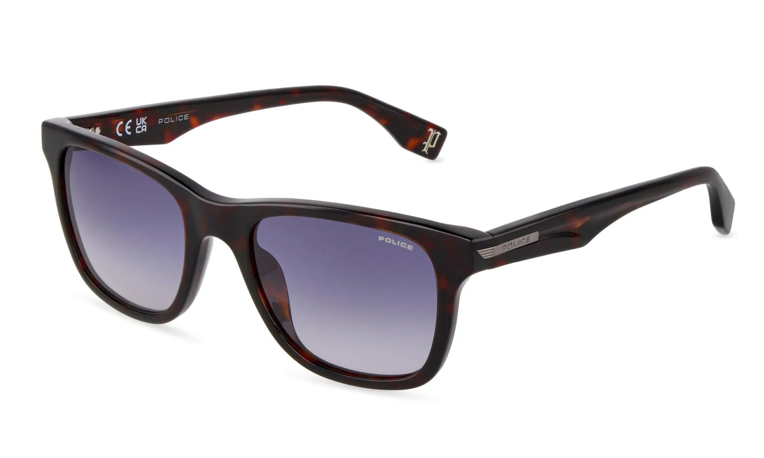 Police SPLU68 NERVE 2 722 Occhiali da sole Acetato Havana Blu Squadrata Normale Sfumato - immagine 1