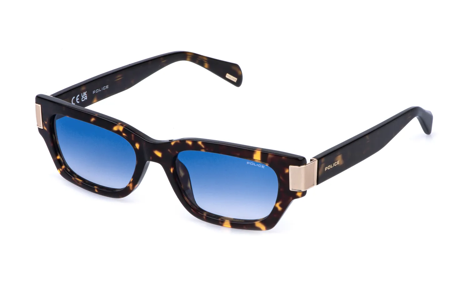 Police SPLR96 INVICTUS 2 722 Occhiali da sole Acetato Havana Blu Squadrata Normale Sfumato - immagine 1