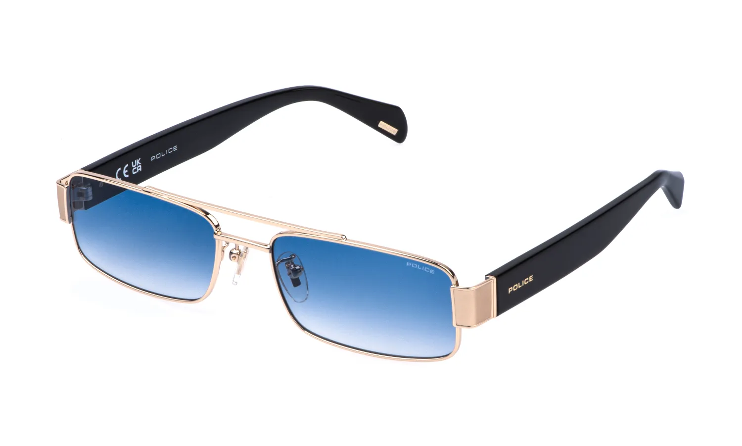 Police SPLR95 INVICTUS 1 349 Occhiali da sole Metallo Oro Blu Squadrata Normale Sfumato - immagine 1