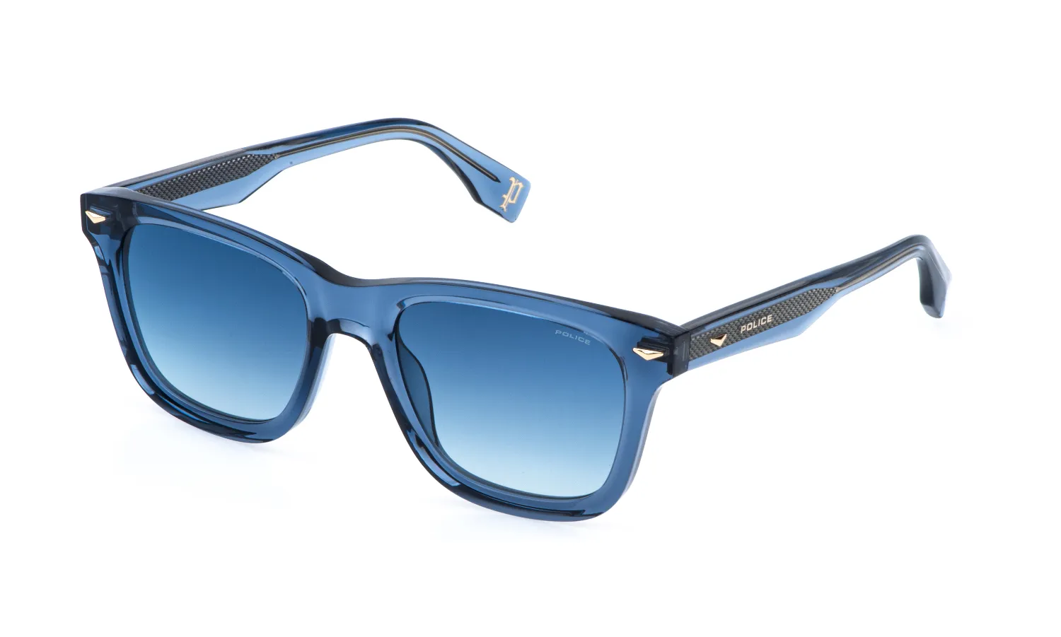 Police SPLR80E SUPERNOVA 6 06NA Occhiali da sole Acetato Blu Blu Squadrata Antiriflesso Sfumato - immagine 1