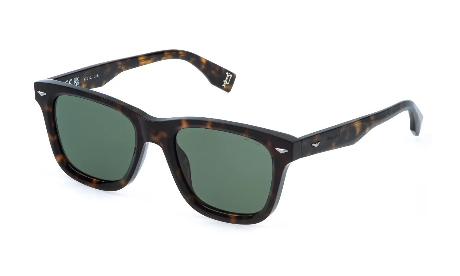 Police SPLR80 SUPERNOVA 6 02BL Occhiali da sole Acetato Havana Verde Squadrata Antiriflesso - immagine 1