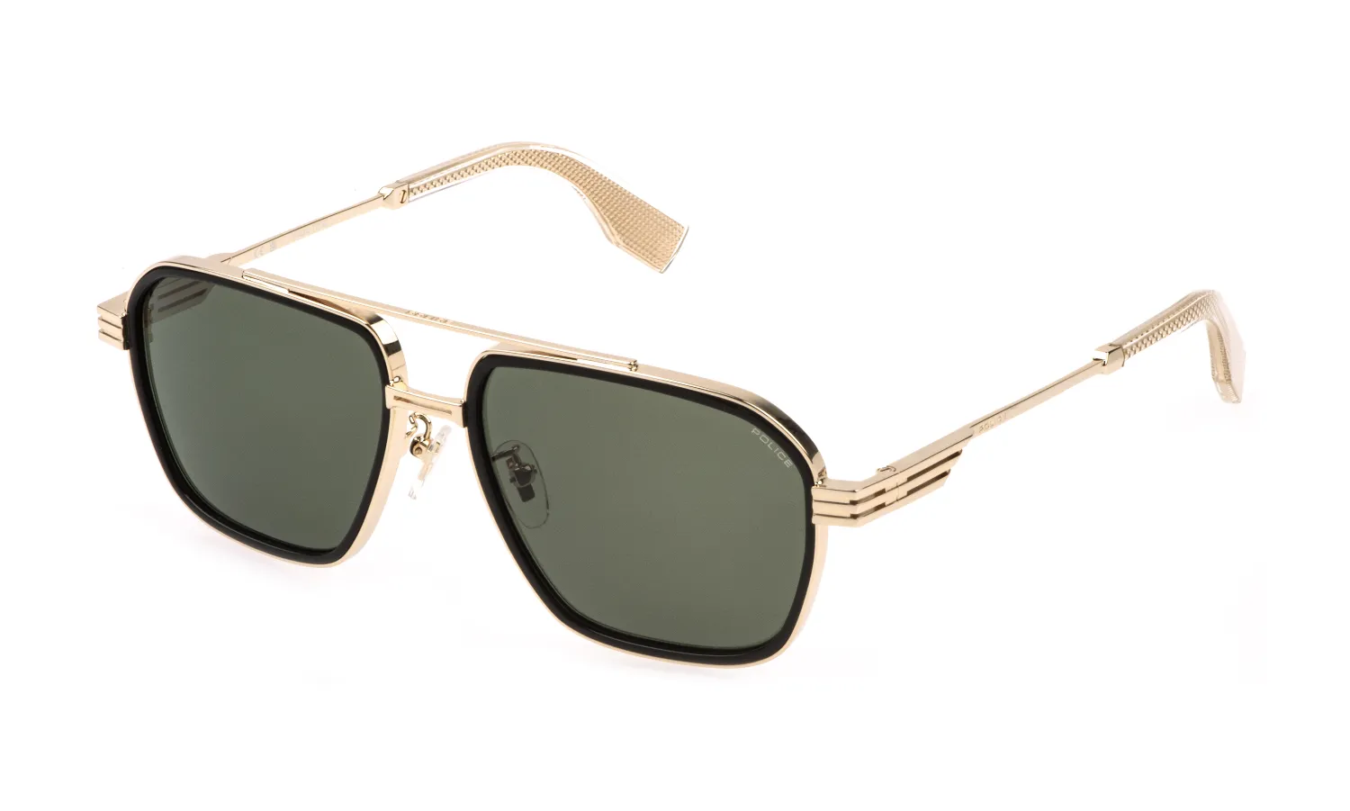 Police SPLQ91E MERCURY 1 300Y Occhiali da sole Metallo Oro Verde Squadrata Normale - immagine 1