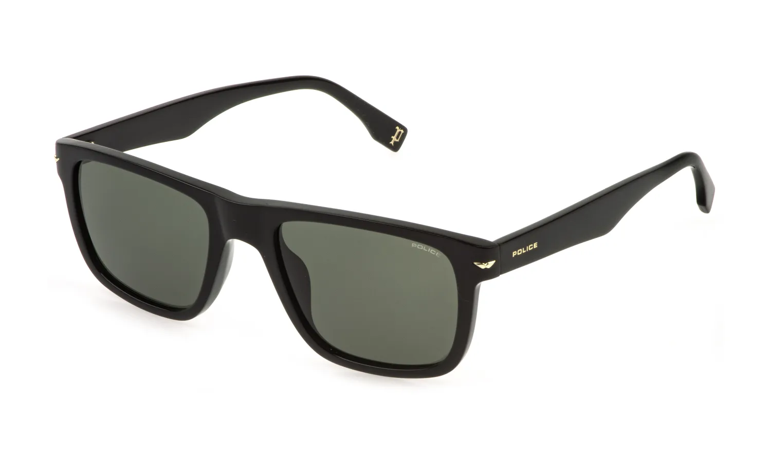 Police SPLQ83 CHAMP 14 700 Occhiali da sole Acetato Nero Verde Squadrata Normale - immagine 1