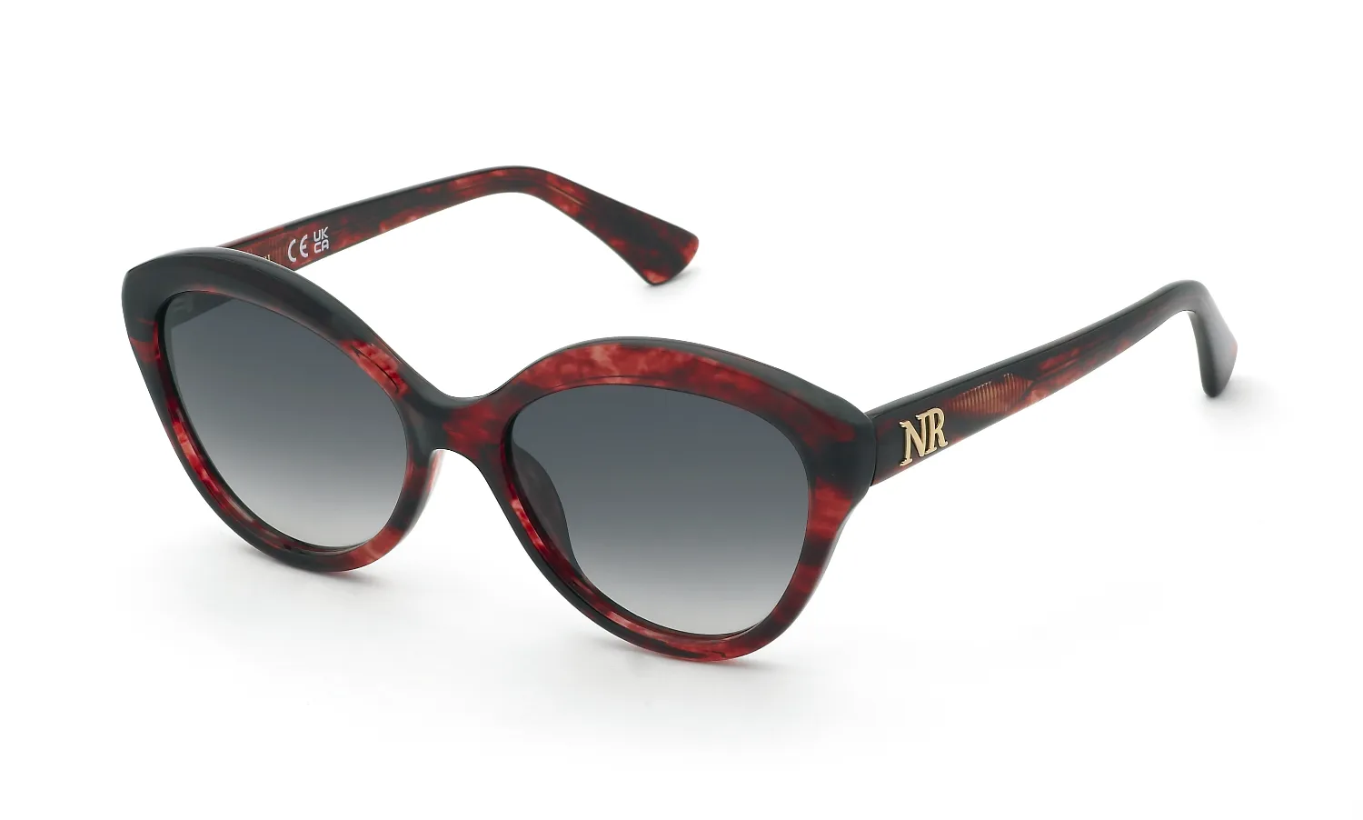 Nina Ricci SNR478 0VC8 Occhiali da sole Acetato Fumo Farfalla Normale Sfumato - immagine 1