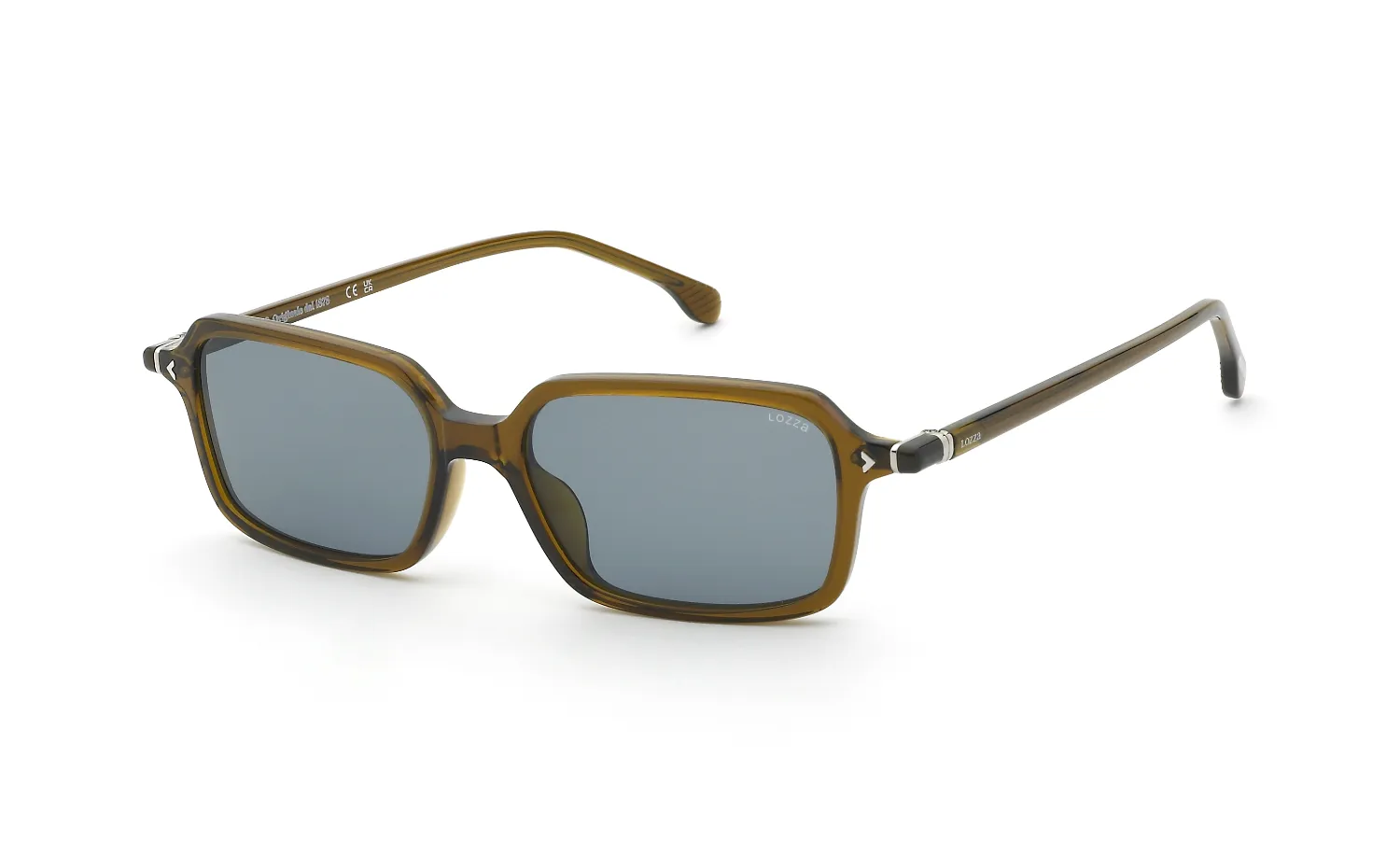 Lozza SL4411 ROMA 10 893 Occhiali da sole Acetato Marrone Blu Squadrata Normale - immagine 1