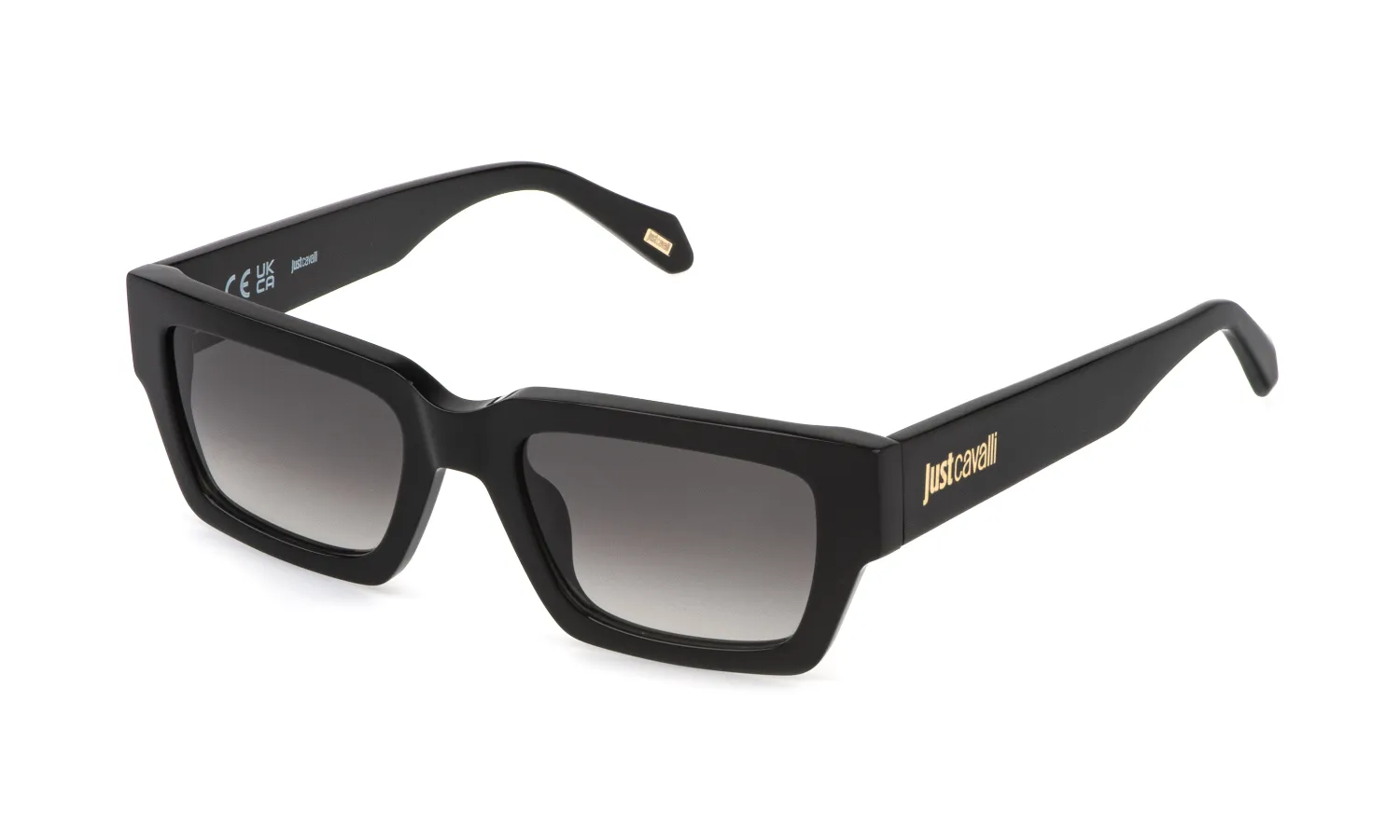 Just Cavalli SJC198 700 Occhiali da sole Acetato Nero Fumo Squadrata Normale Sfumato - immagine 1