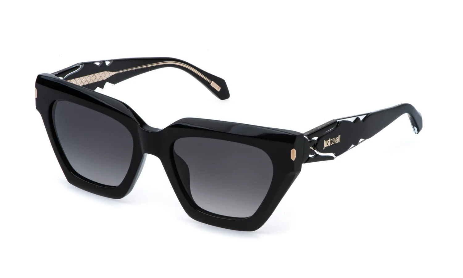 Just Cavalli SJC171 700 Occhiali da sole Acetato Nero Fumo Farfalla Normale Sfumato - immagine 1