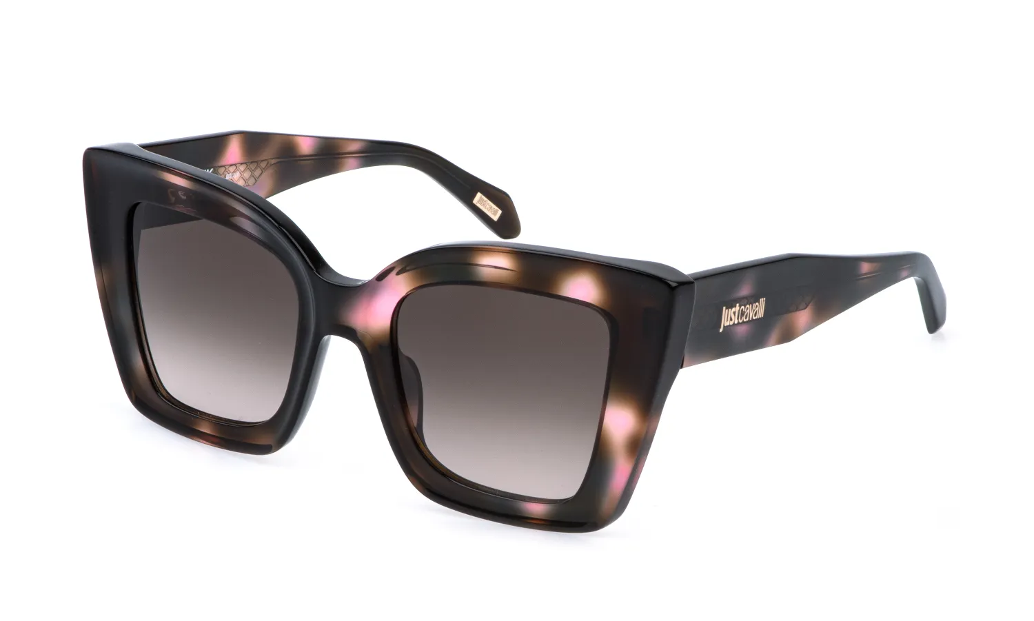 Just Cavalli SJC142 01GQ Occhiali da sole Acetato Havana Marrone Squadrata Normale Sfumato - immagine 1