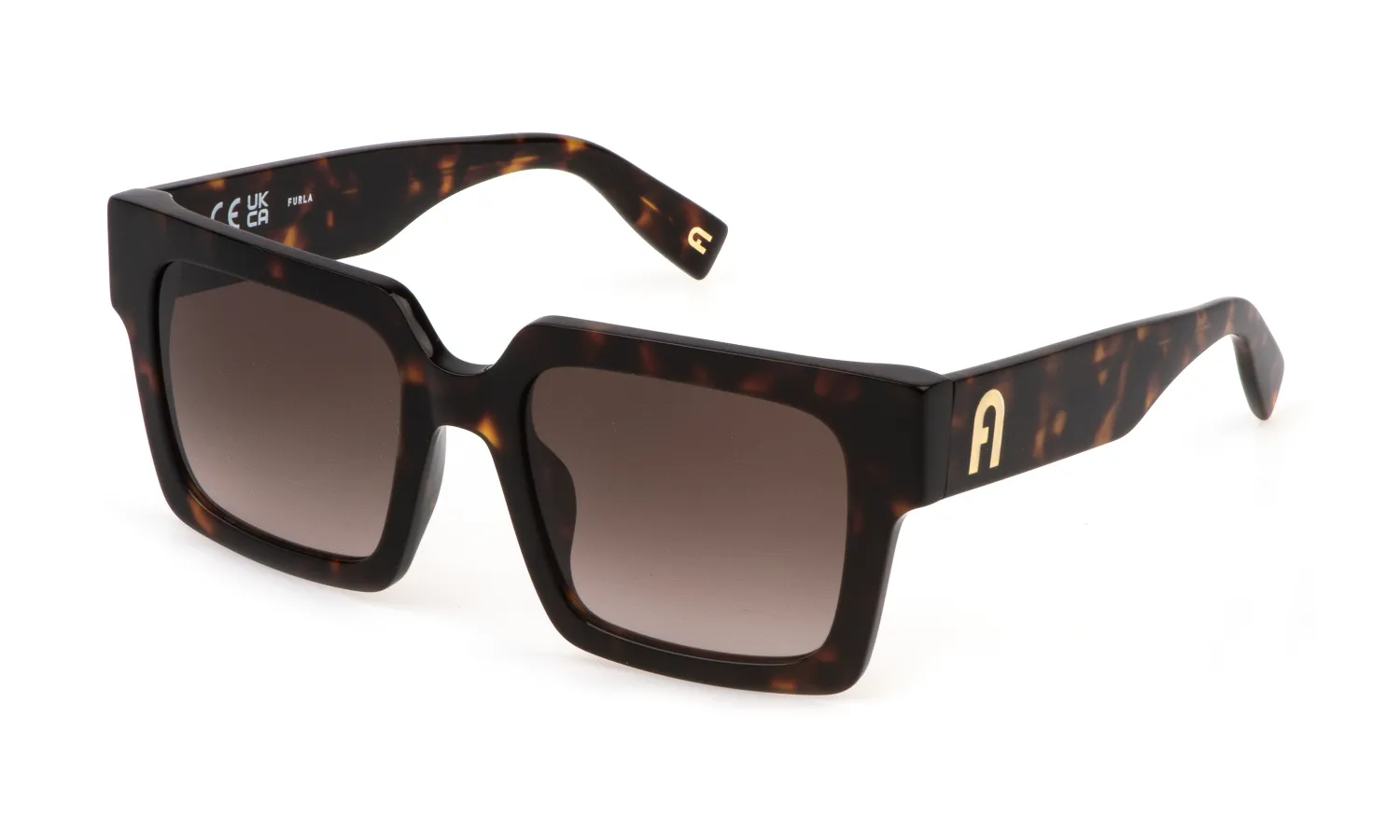 Furla SFU837 04BL Occhiali da sole Acetato Havana Marrone Squadrata Normale Sfumato - immagine 1