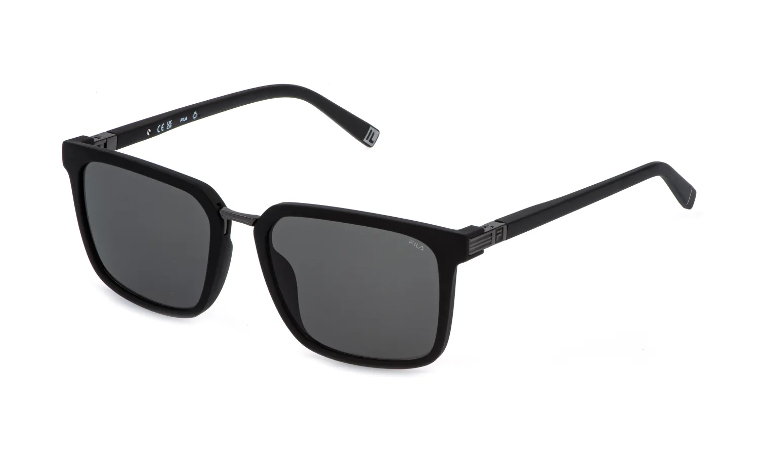 Fila SFID25 0U28 Occhiali da sole Iniettato Nero Grigio Squadrata Normale - immagine 1