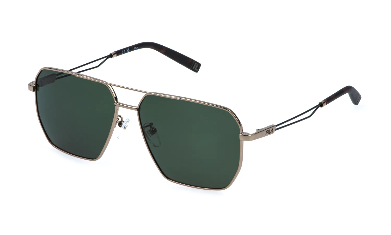 Fila SFIB09 8FFP Occhiali da sole Metallo Oro Verde Squadrata - immagine 1