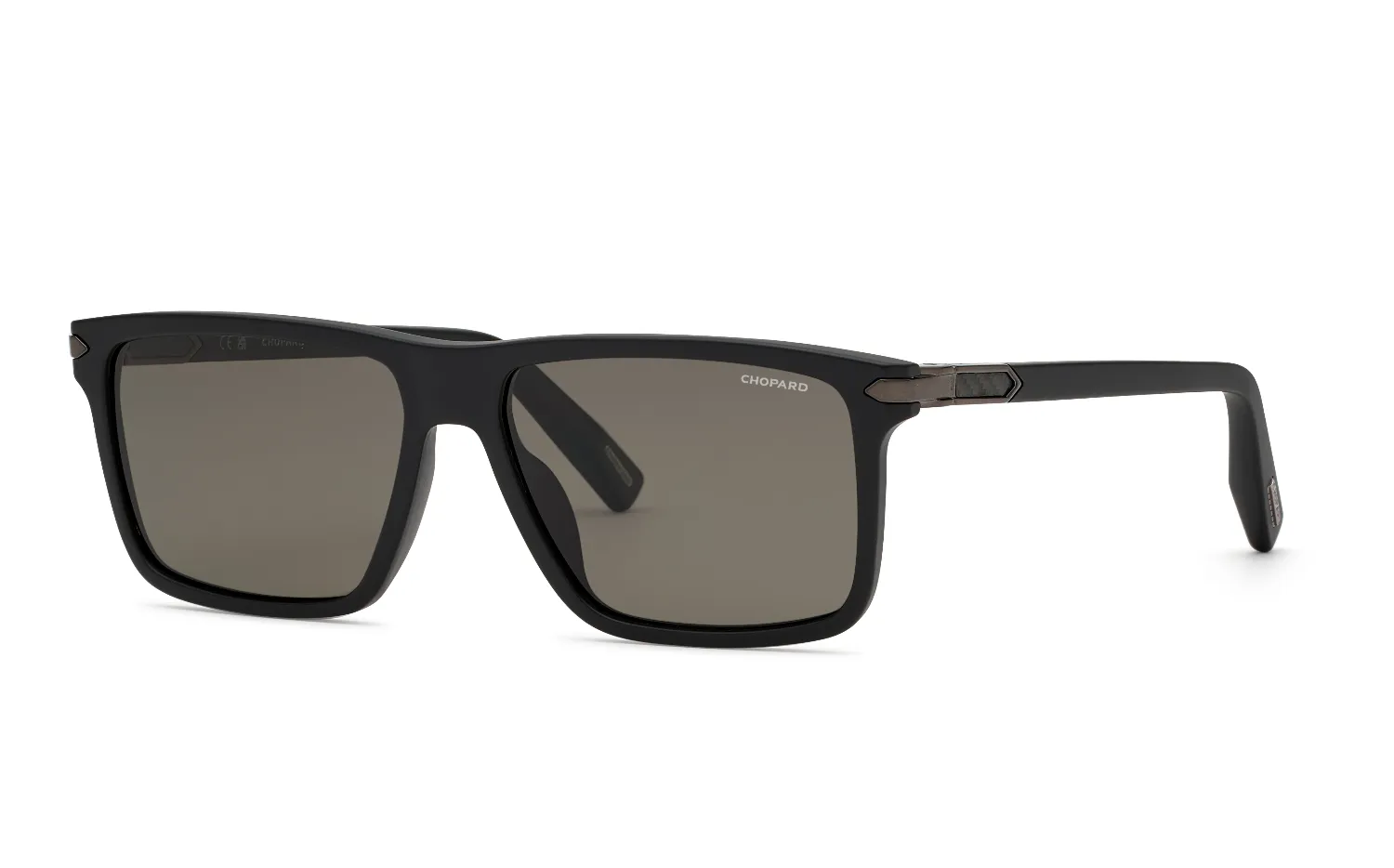 Chopard SCH427 703P Occhiali da sole Acetato Nero Fumo Squadrata Antiriflesso - immagine 1