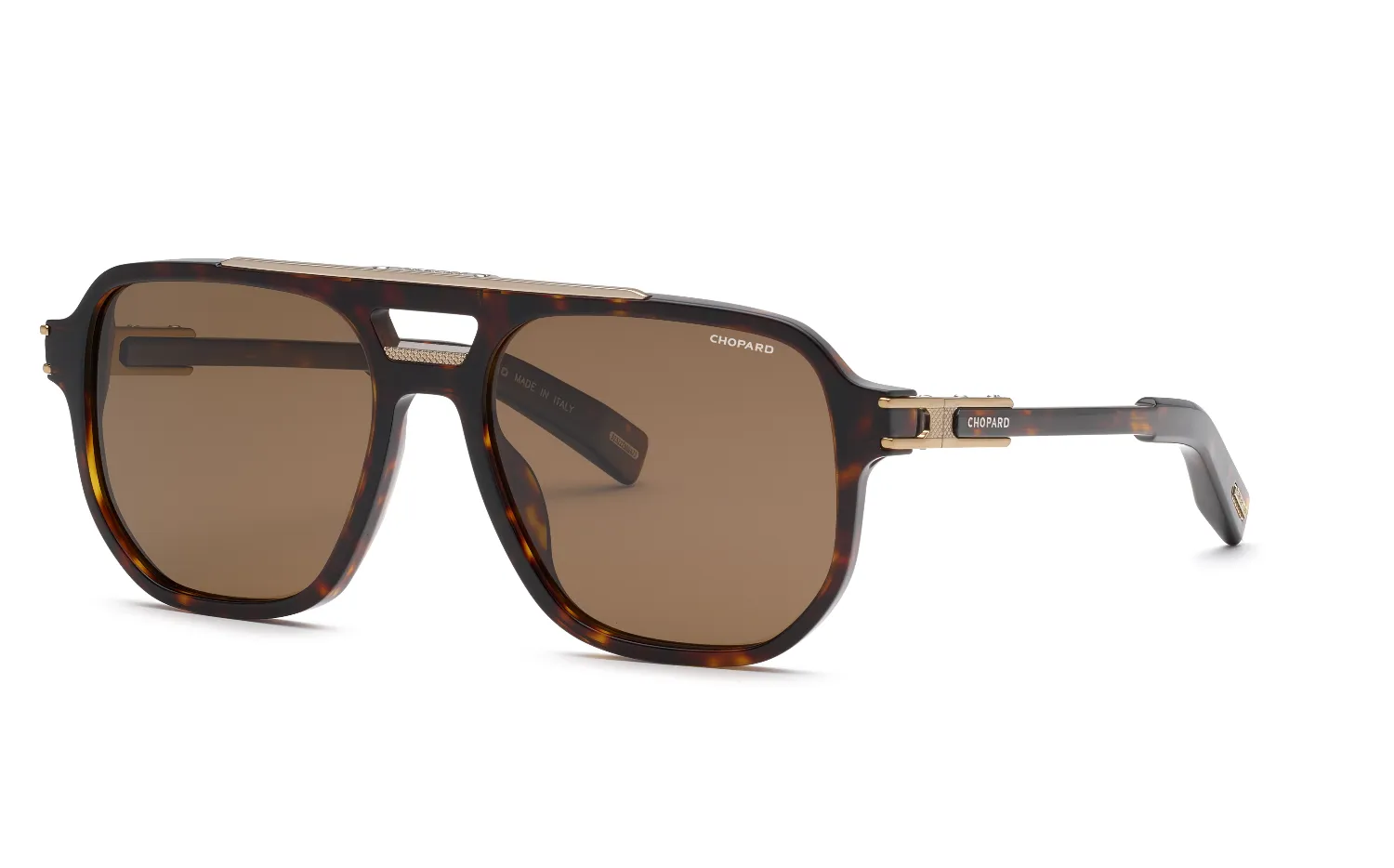 Chopard SCH412 909P Occhiali da sole Acetato Havana Marrone Geometrica Polarizzata - immagine 1