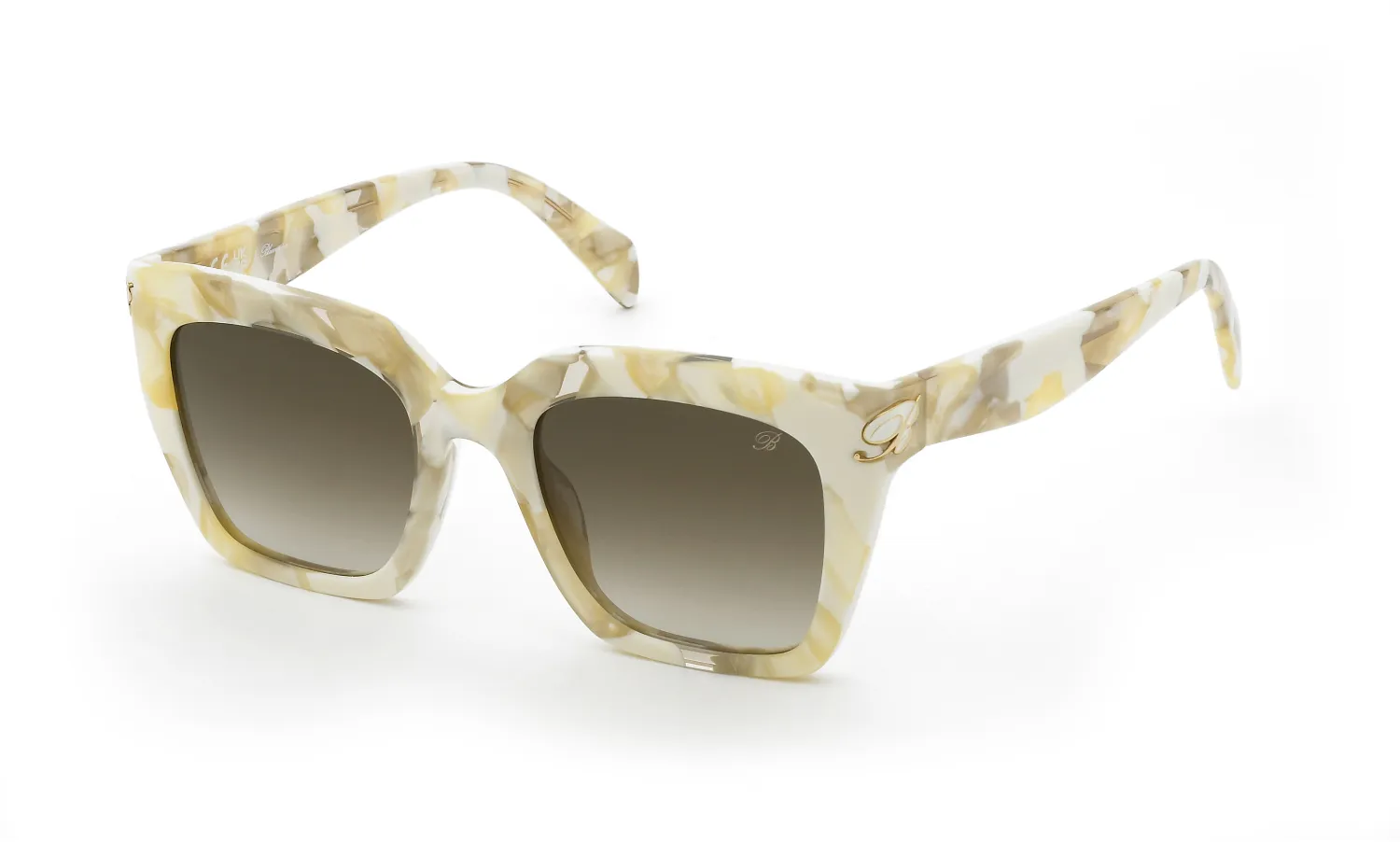 Blumarine SBM903 06UC Occhiali da sole Acetato Marrone Squadrata Normale Sfumato - immagine 1