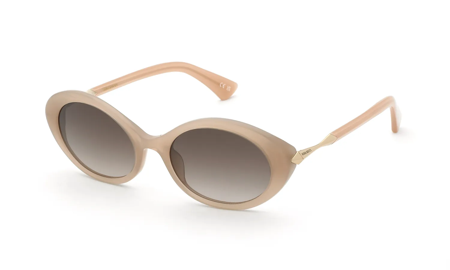 Nina Ricci SNR481 02AR Occhiali da sole Acetato Rosa Marrone Geometrica Normale Sfumato - immagine 1