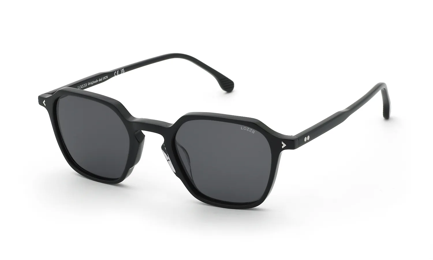 Lozza SL4429 CAPALBIO 4 700K Occhiali da sole Acetato Nero Fumo Geometrica Normale - immagine 1