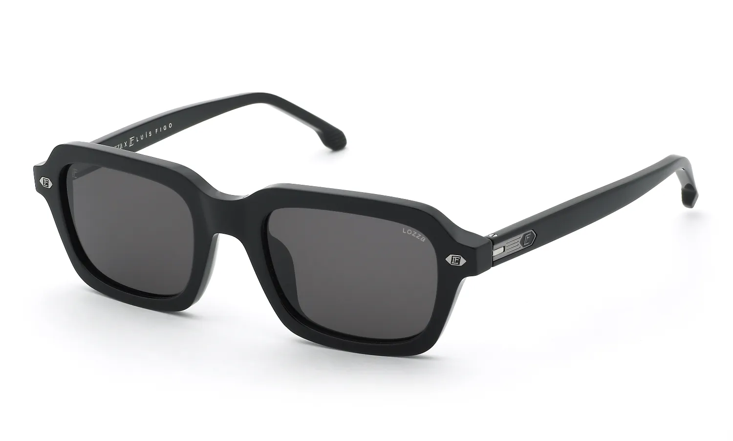 Lozza SL4420 700 Occhiali da sole Acetato Nero Fumo Squadrata Normale - immagine 1